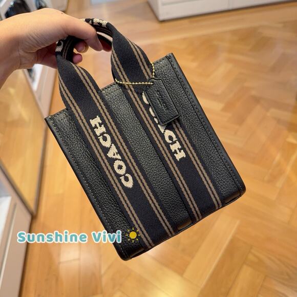 NWT Coach Smith Mini Tote Bag CCF80 pebbled leather/Gold/Black Multi - Picture 1 of 6